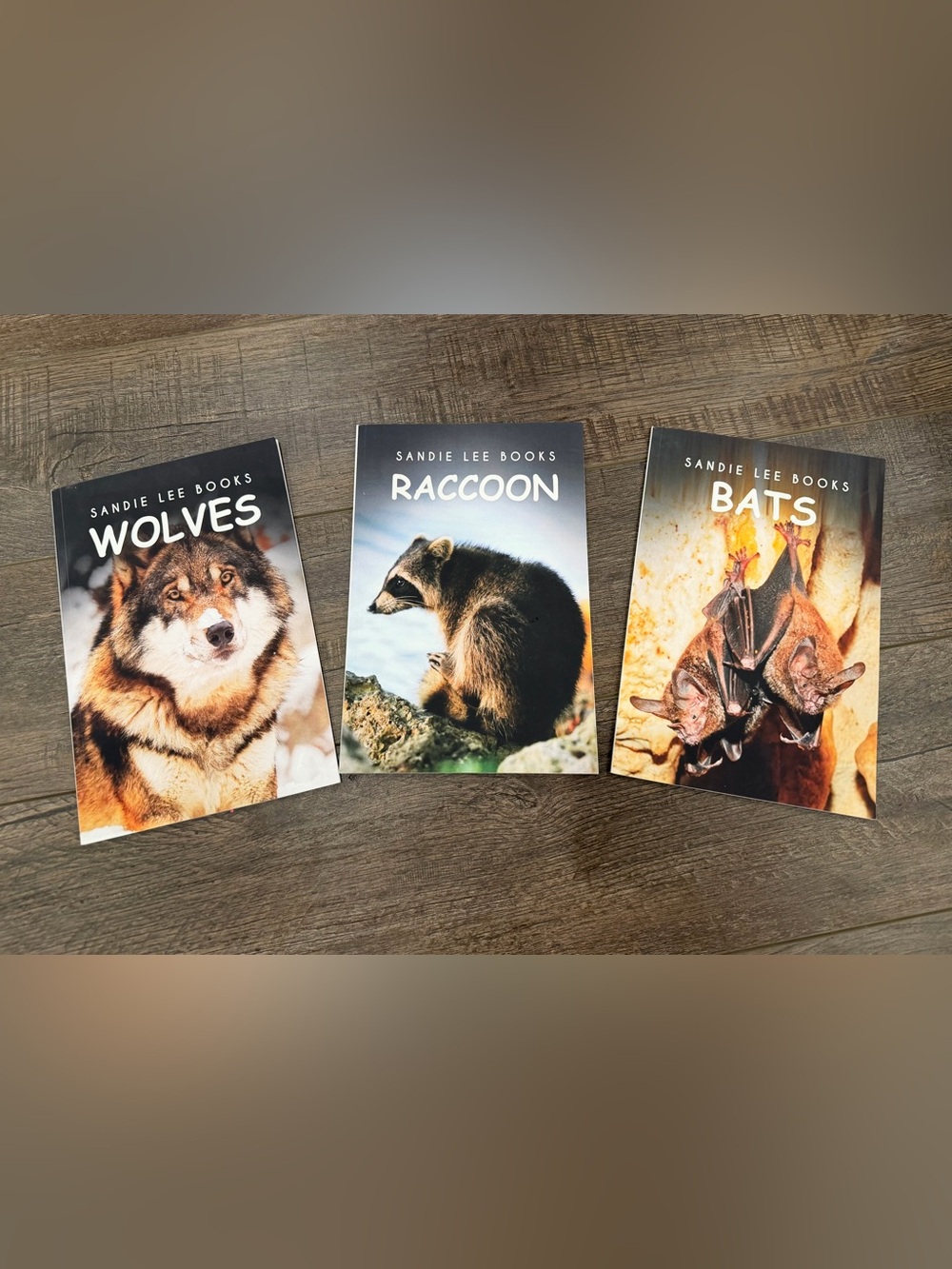 Bundle of 3 Sandie Lee Animal Educational Books – Wolves, Raccoon & Bats